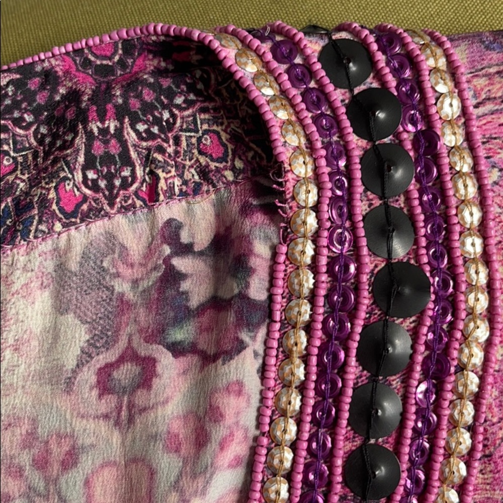 TAJ silk beaded caftan tunic - Picture 11 of 11